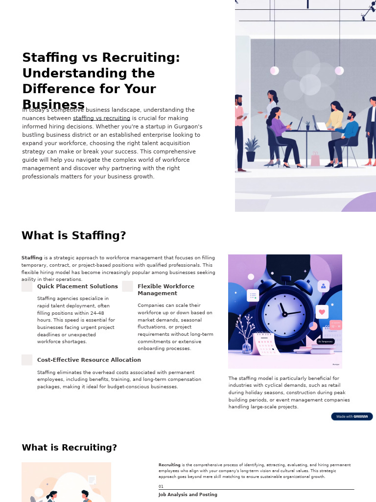 Difference Between Staffing and Recruiting | PDF | Recruitment | Business