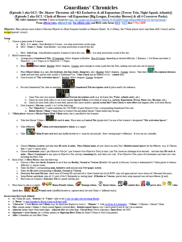 Guardians' Chronicles Game Setup Guide | PDF | Tabletop Games | Board Games