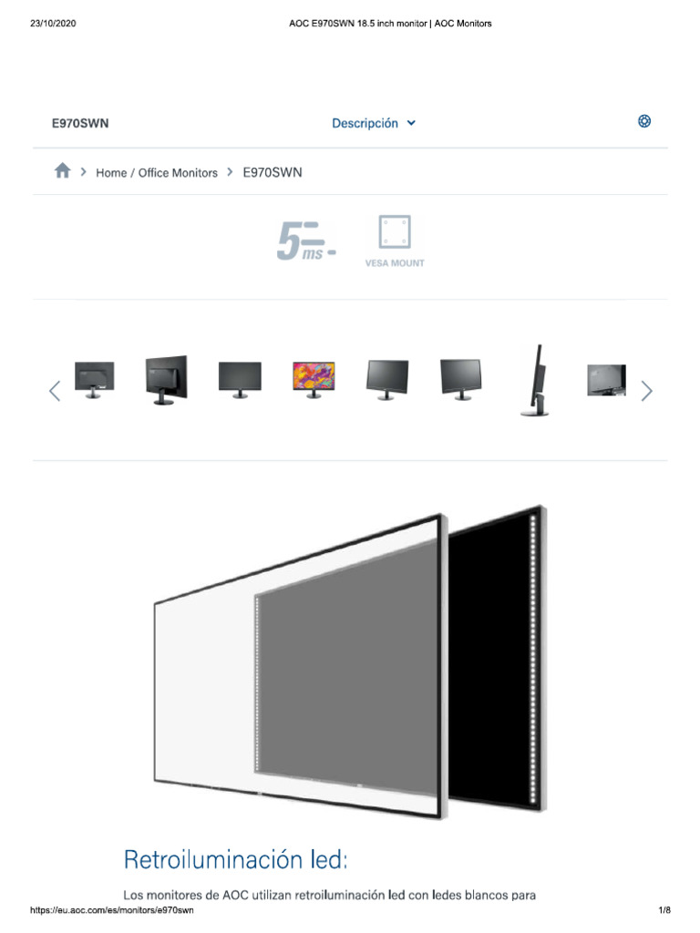 Monitores AOC E970S | PDF