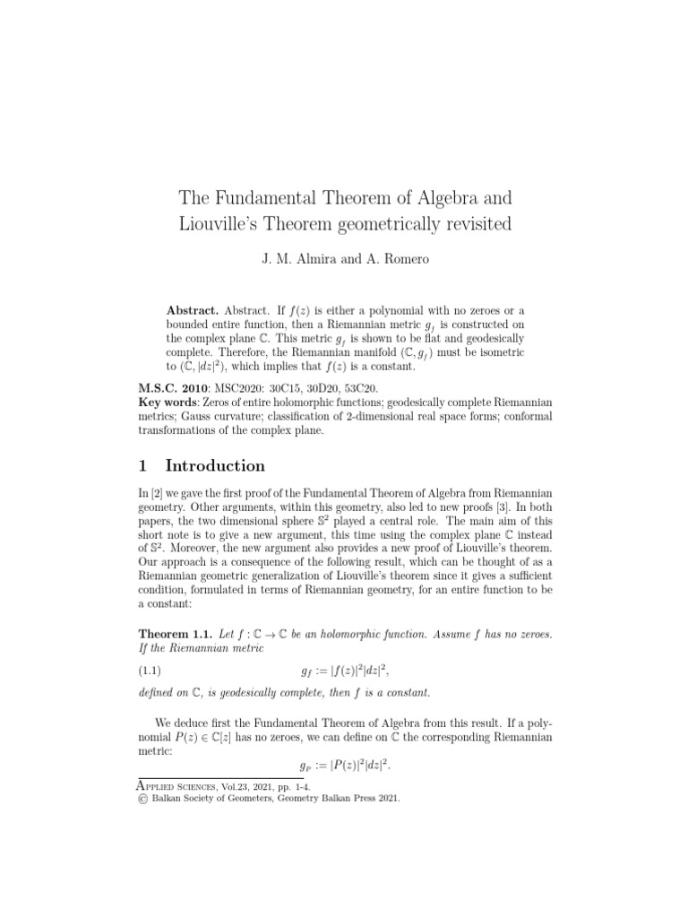 Geometric Proofs of Algebra Theorems | PDF | Geometry | Mathematical ...