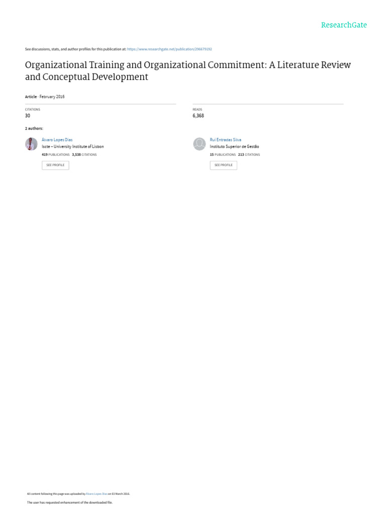 Training's Impact on Organizational Commitment | PDF | Motivation ...