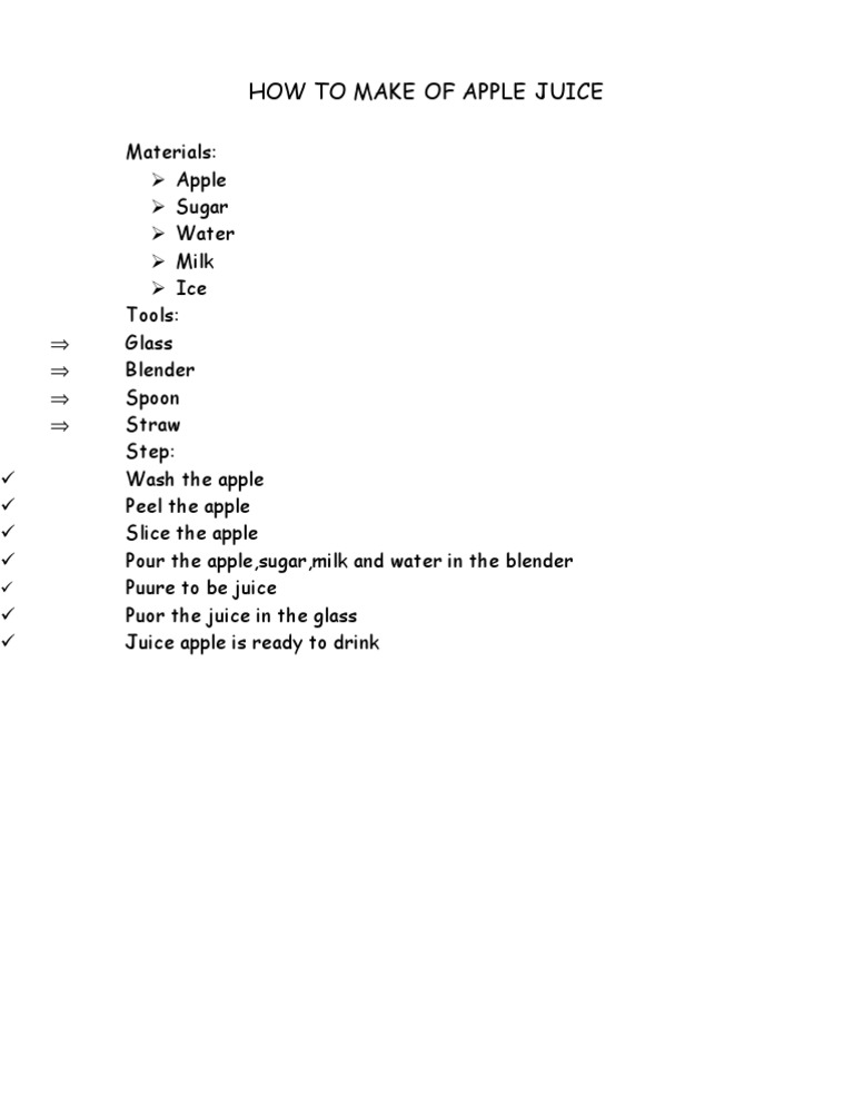 How To Make of Apple Juice PDF