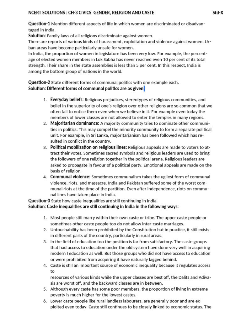 Gender, Religion, and Caste in India | PDF | Dalit | Caste