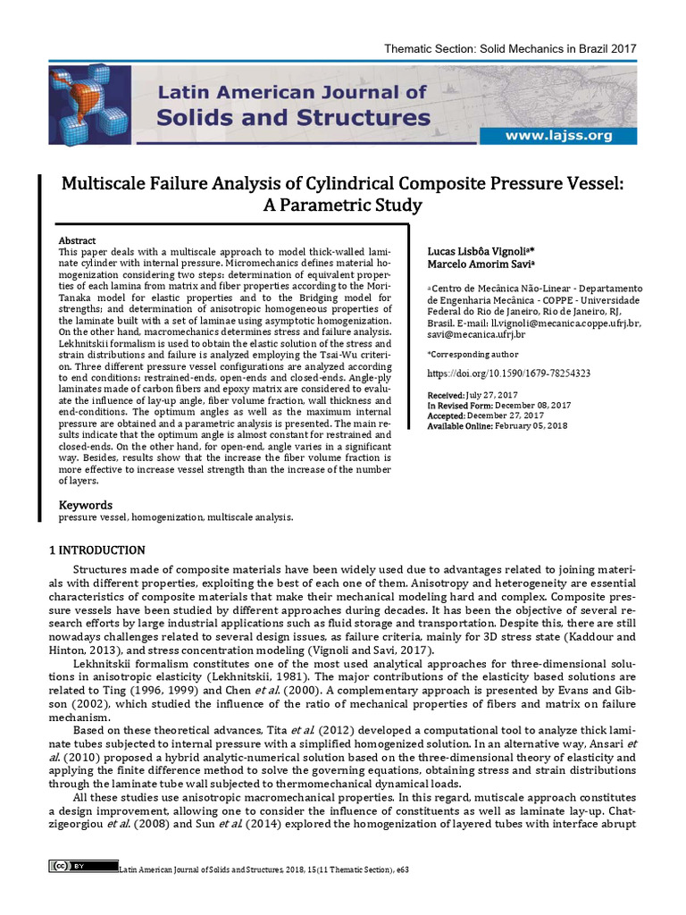 Multiscale Analysis of Composite Vessels | PDF | Mechanics | Continuum ...
