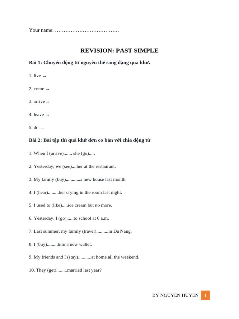 Past Simple Tense Exercises | PDF | Chess Theory | Chess