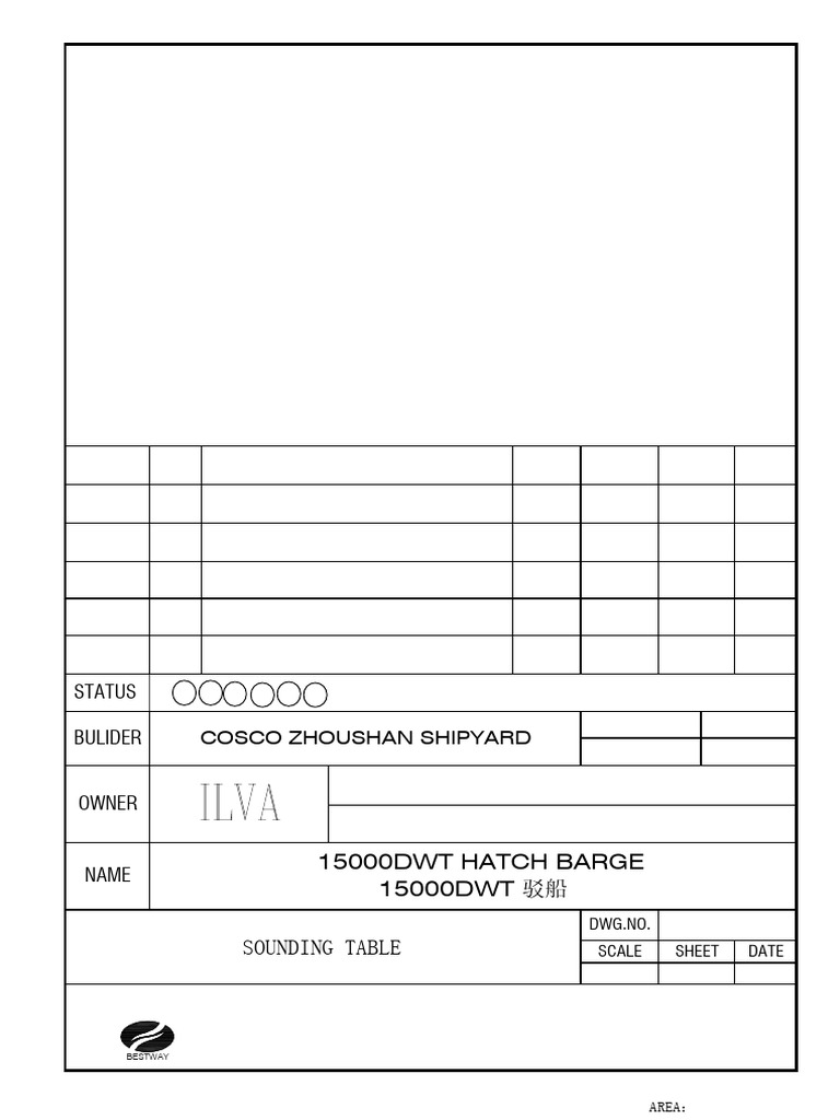 Drawing Sounding Table 16'000 | PDF | Shipbuilding | Naval Architecture