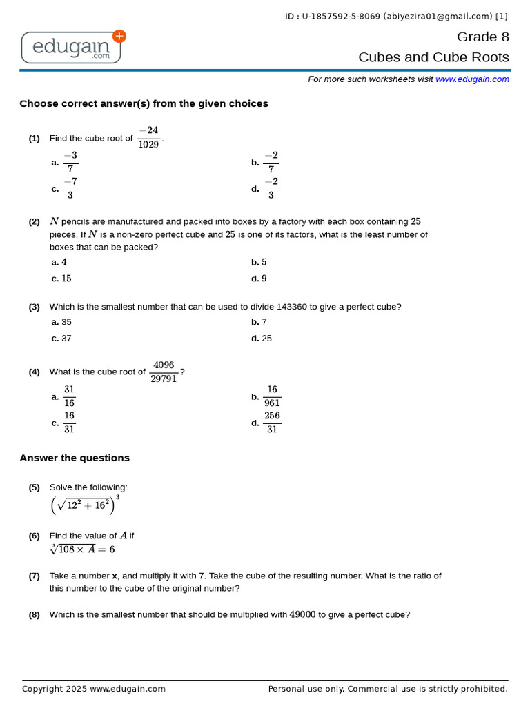 Grade8 1857592 5 8069.q | PDF | Arithmetic | Elementary Mathematics