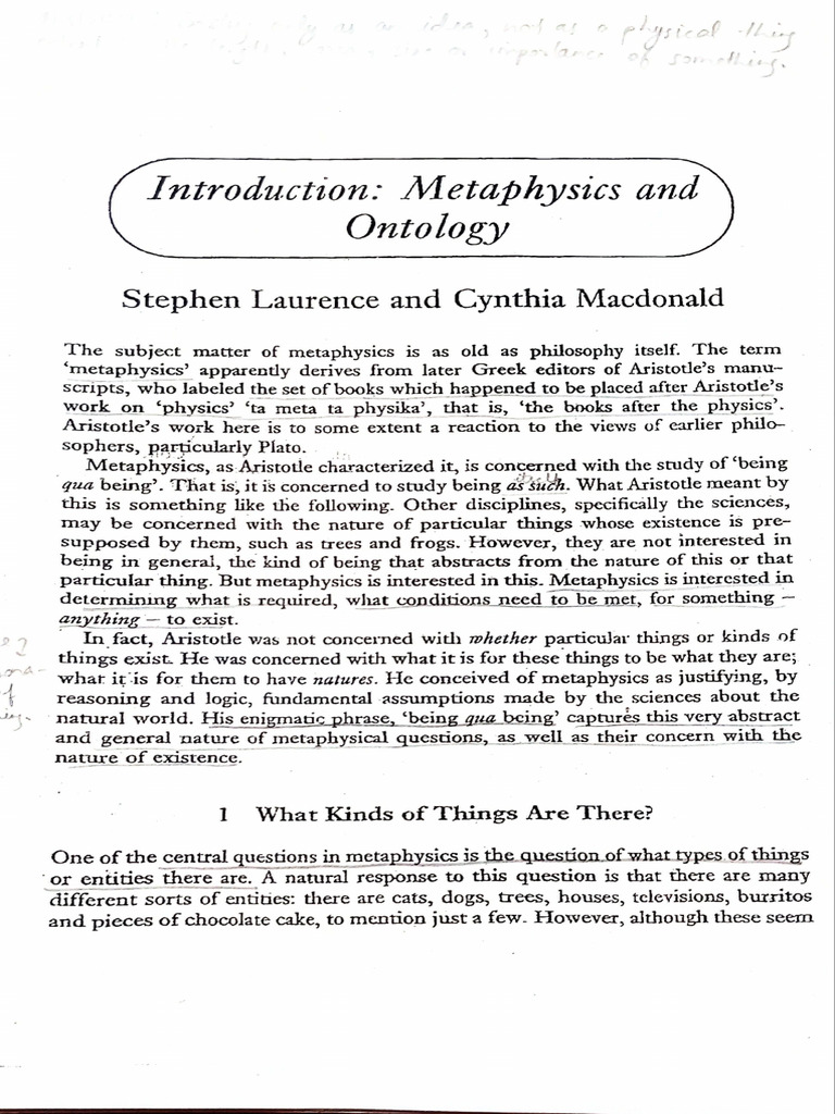 Phil Metaphysics | PDF