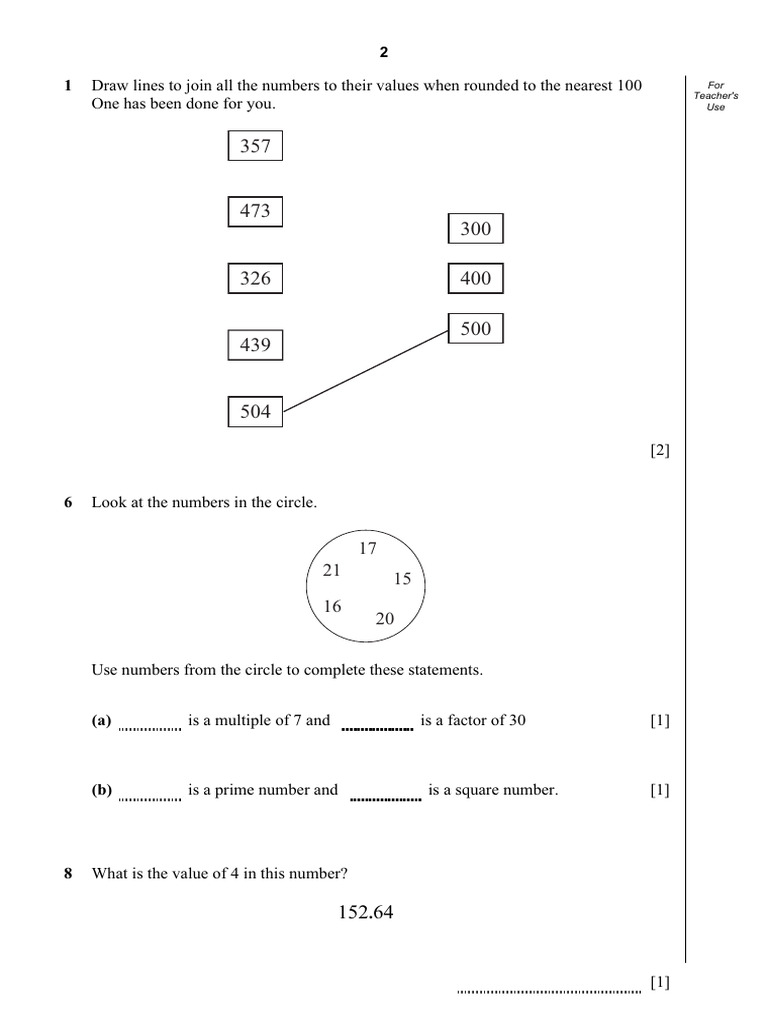 KG1 Maths Question Paper | PDF | Numbers | Discrete Mathematics
