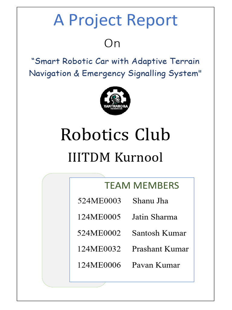 Robotics Club Project Report | PDF