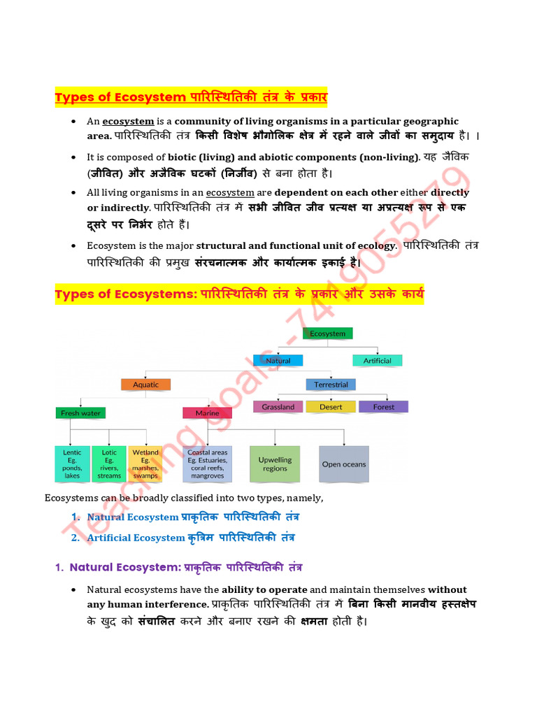 Types of Ecosystem - Watermark | PDF