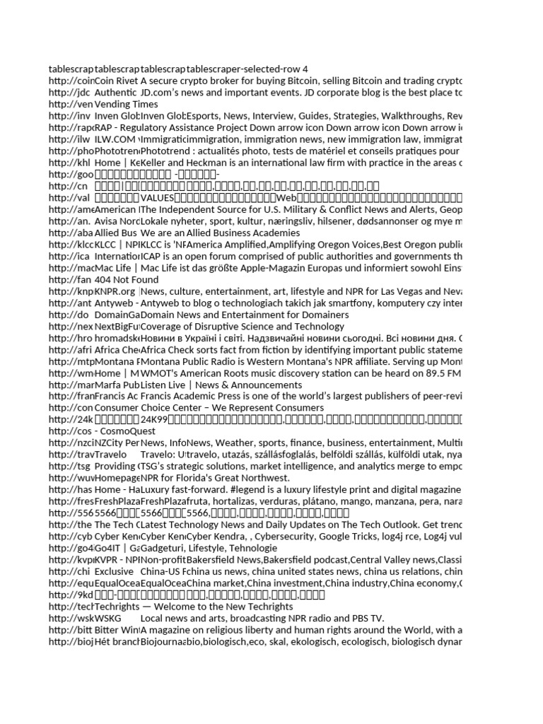 Comprehensive Directory of News Sources | PDF