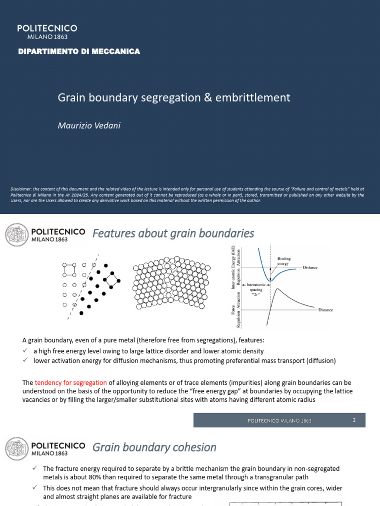 4 - Grain Boundary Segregation | PDF | Crystallite | Phases Of Matter