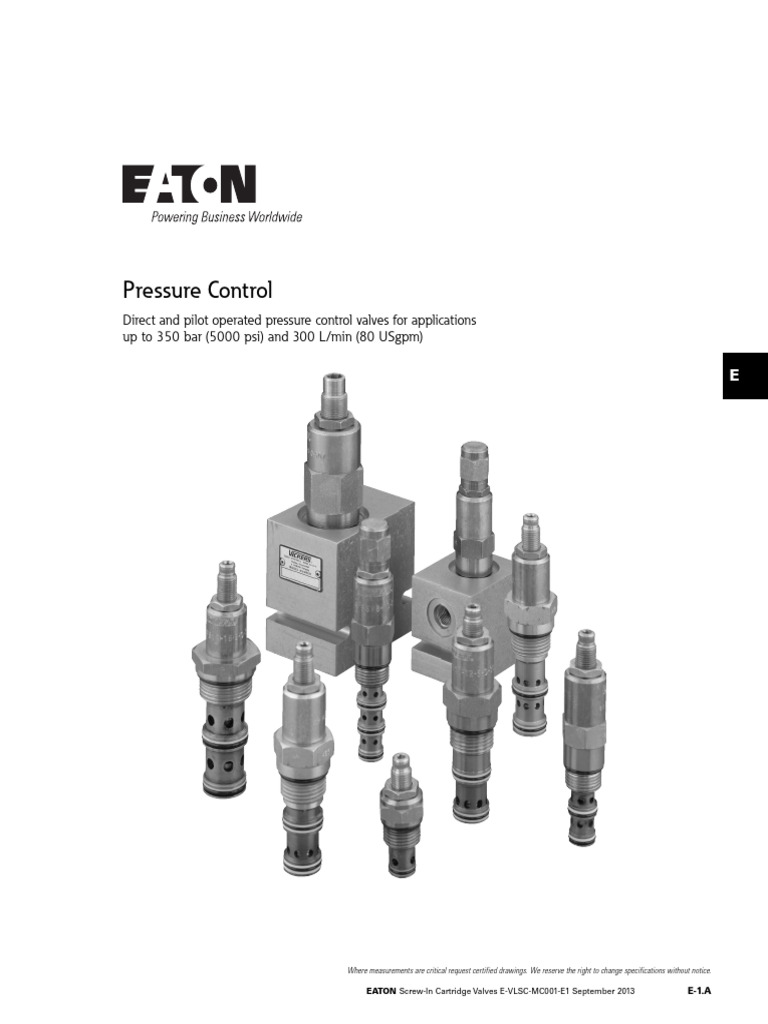 Eaton Screw-In Cartridge Valves Guide | PDF | Valve | Pump