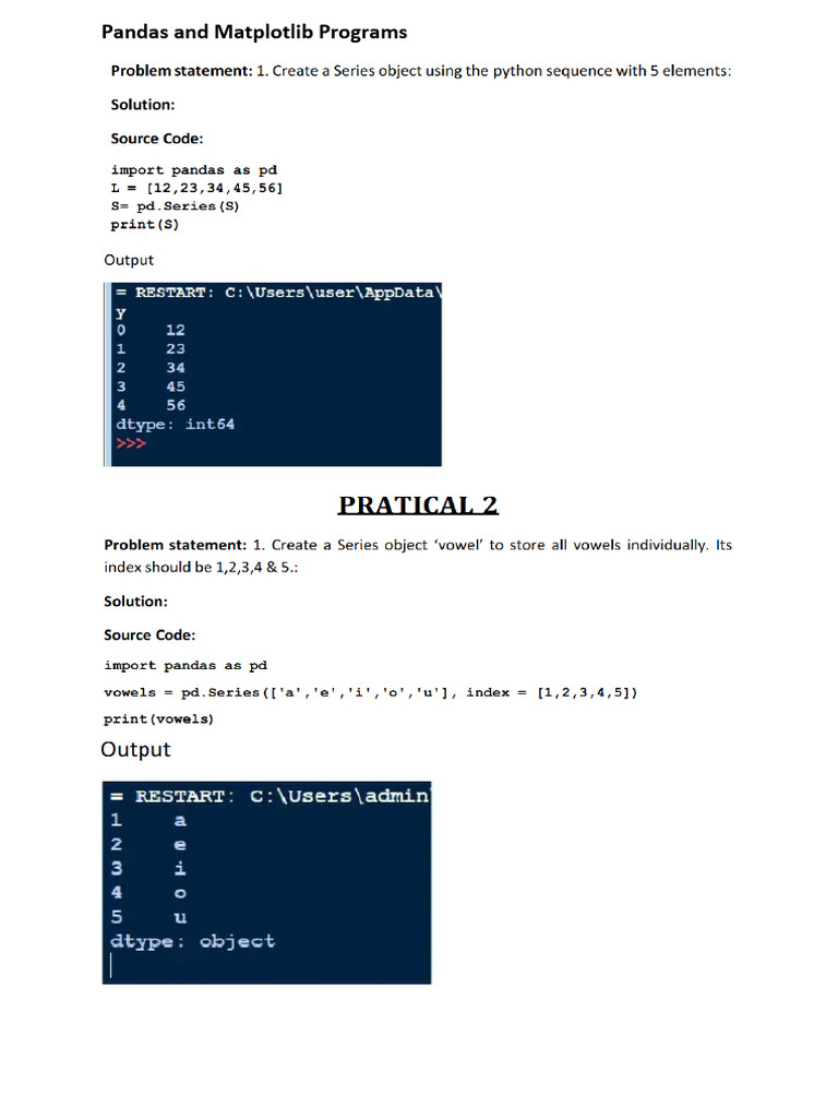Pandas and Matplotlib Guide | PDF