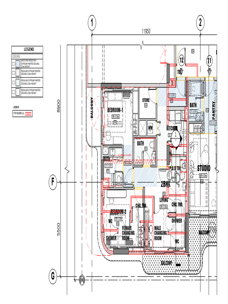Superimpose - 11th Floor at 10th Floor False Ceiling Layout | PDF