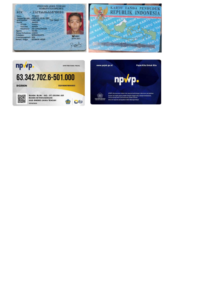KTP & NPWP Rojikin (Direktur Utama) | PDF