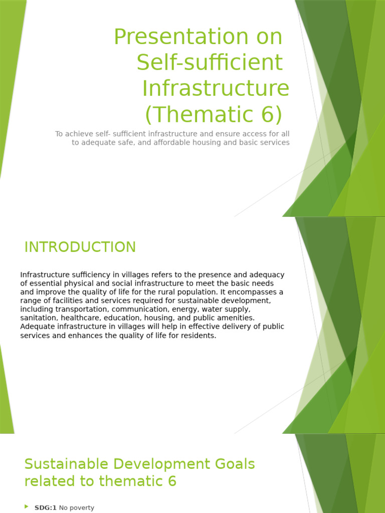 Self-Sufficient Infrastructure in Villages | PDF | Infrastructure ...