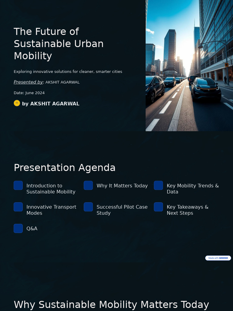 Future of Sustainable Urban Mobility | PDF | Sustainable Transport ...