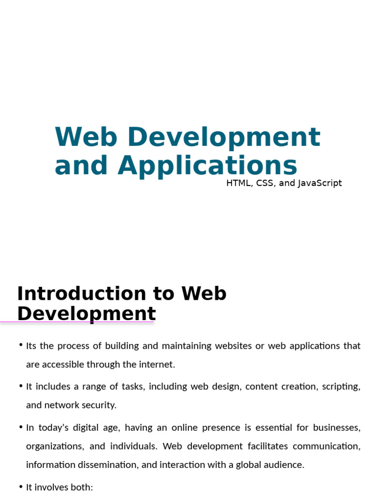 Web Development Basics: HTML, CSS, JS | PDF | World Wide Web | Internet ...