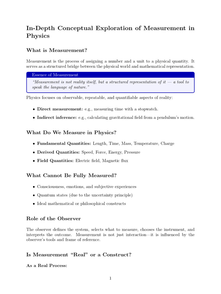 Measure | PDF | Measurement | Reality