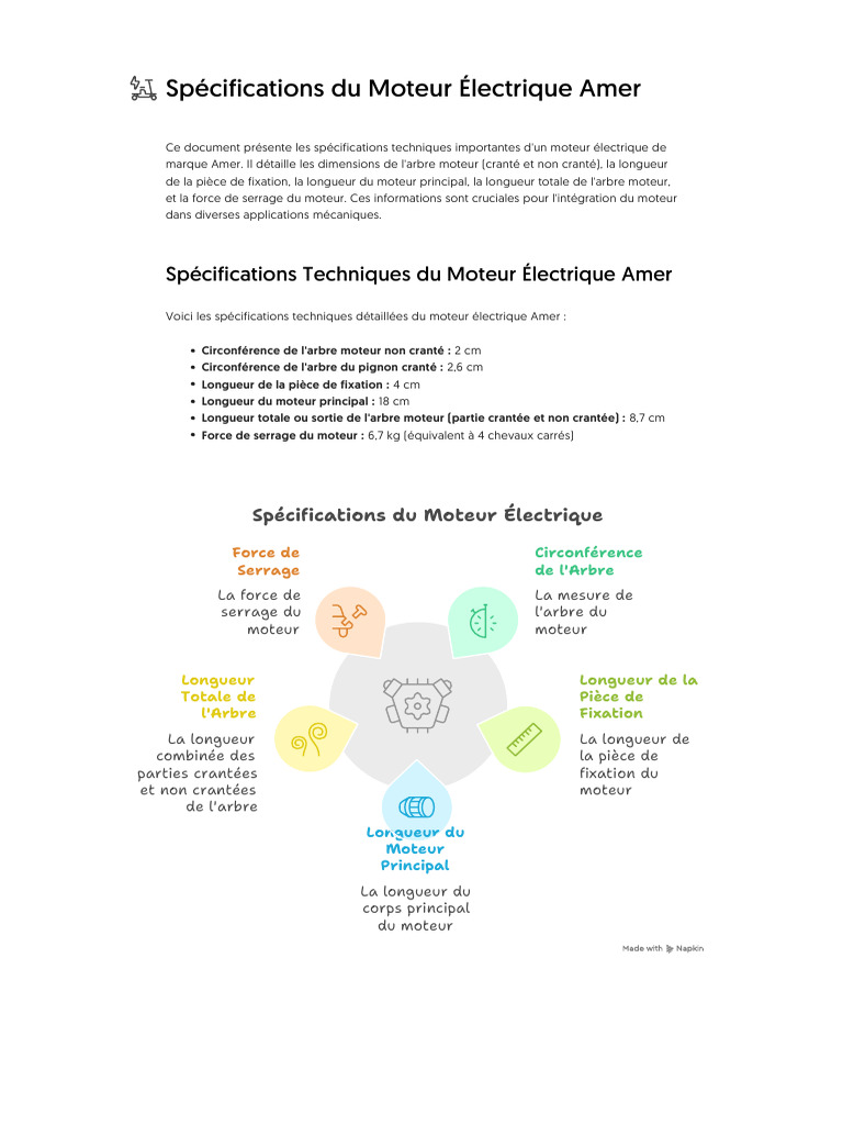 Spécifications Techniques Moteur Amer | PDF | Ingénierie mécanique ...