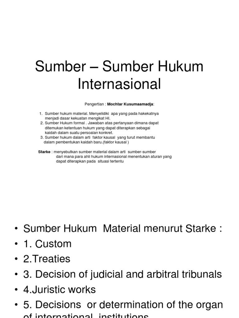 Sumber Sumber Hukum Internasional