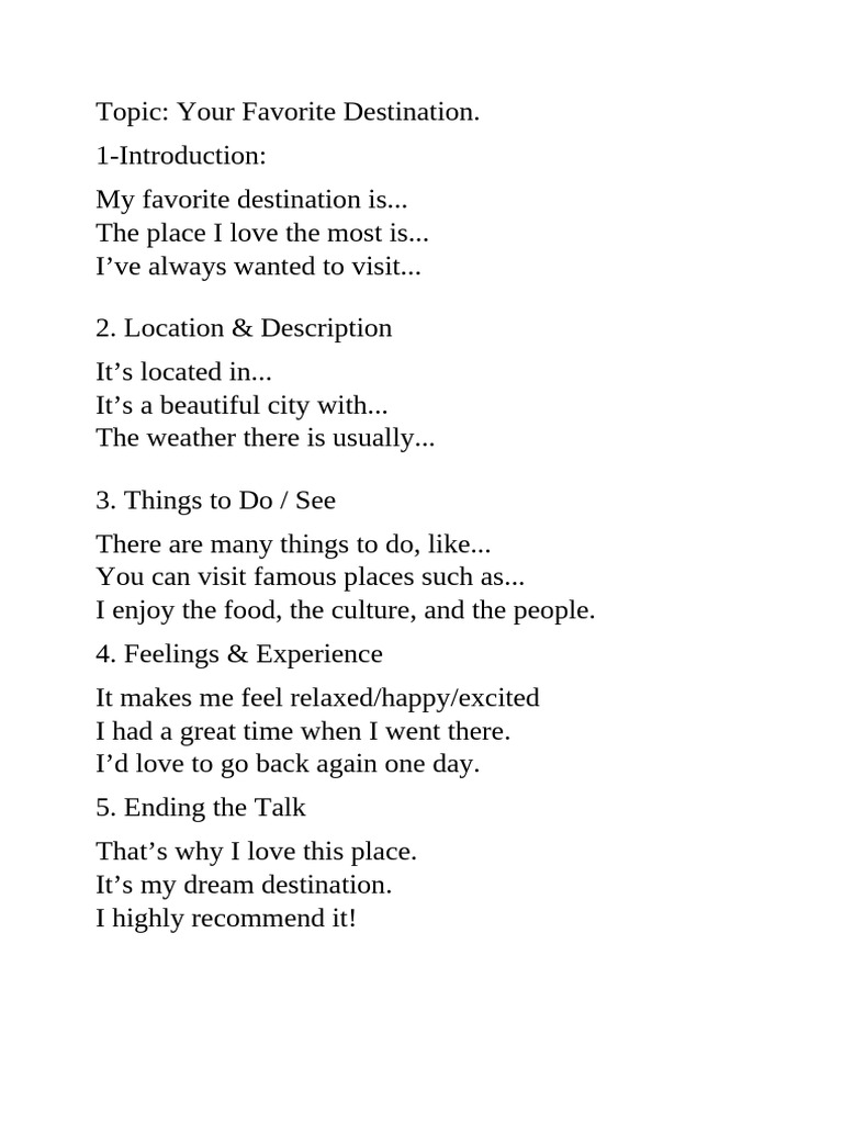 Fav. Destination | PDF
