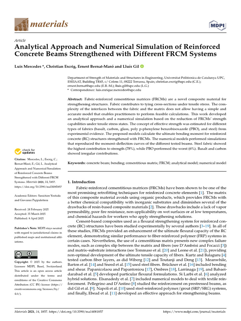 4 Analytical Approach and Numerical Simulation of Reinforced Concrete ...