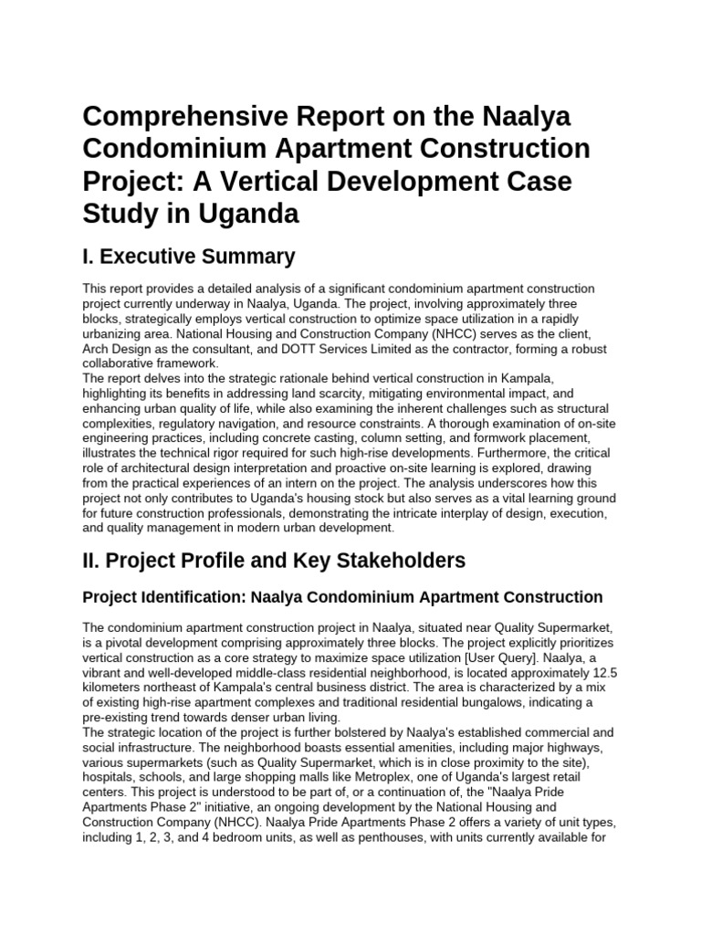 Naalya Condominium Project Overview | PDF | Concrete | Structural ...