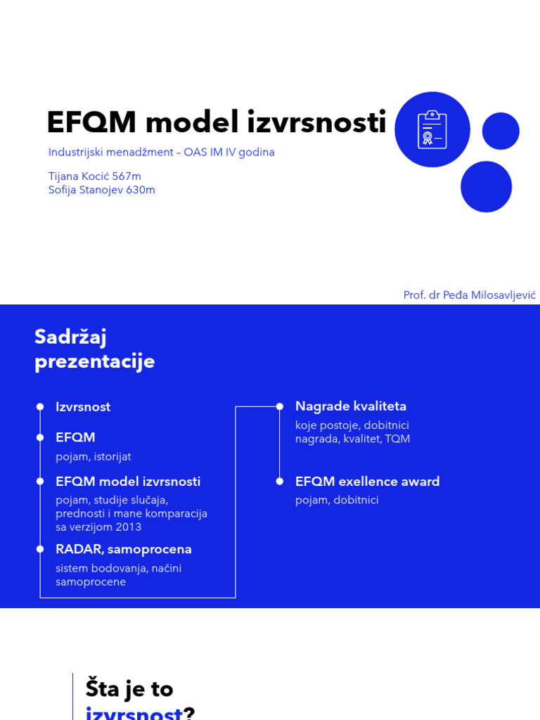 EFQM Model Izvrsnosti | PDF