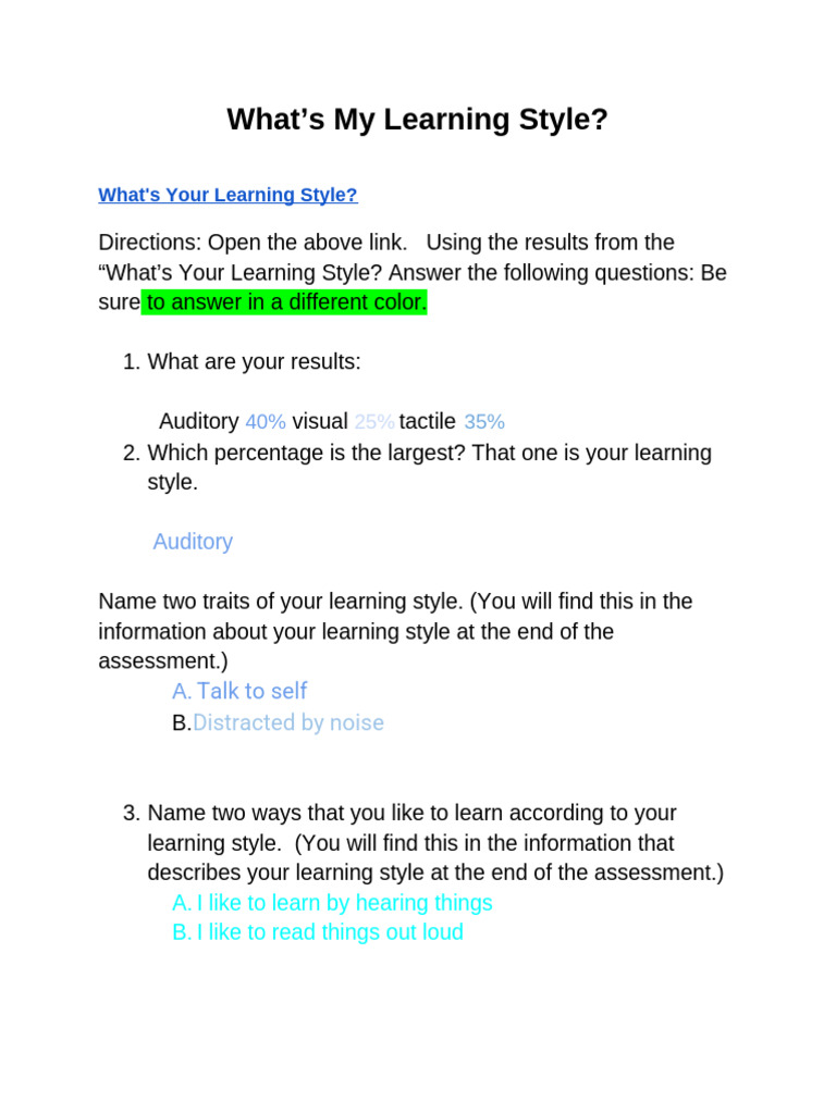 Discover Your Auditory Learning Style | PDF
