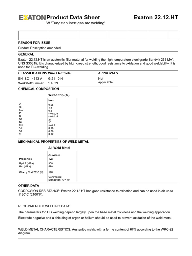 PDS-Exaton-22.12.HT GTAW-rev6 | PDF