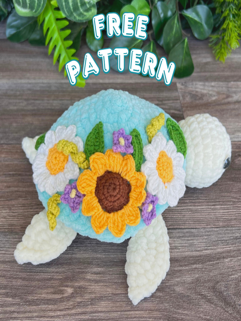 Free Crochet Turtle Pattern Guide | PDF | Crochet | Yarn