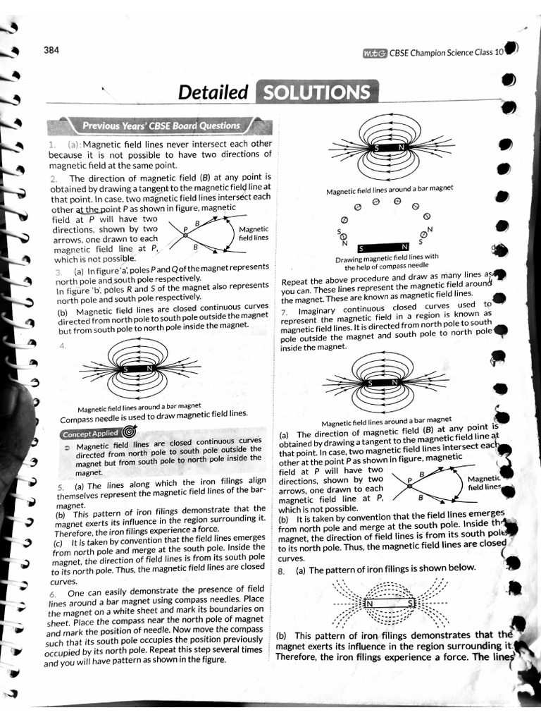 Magnetic Effects of Electric Current Pyq Solution | PDF
