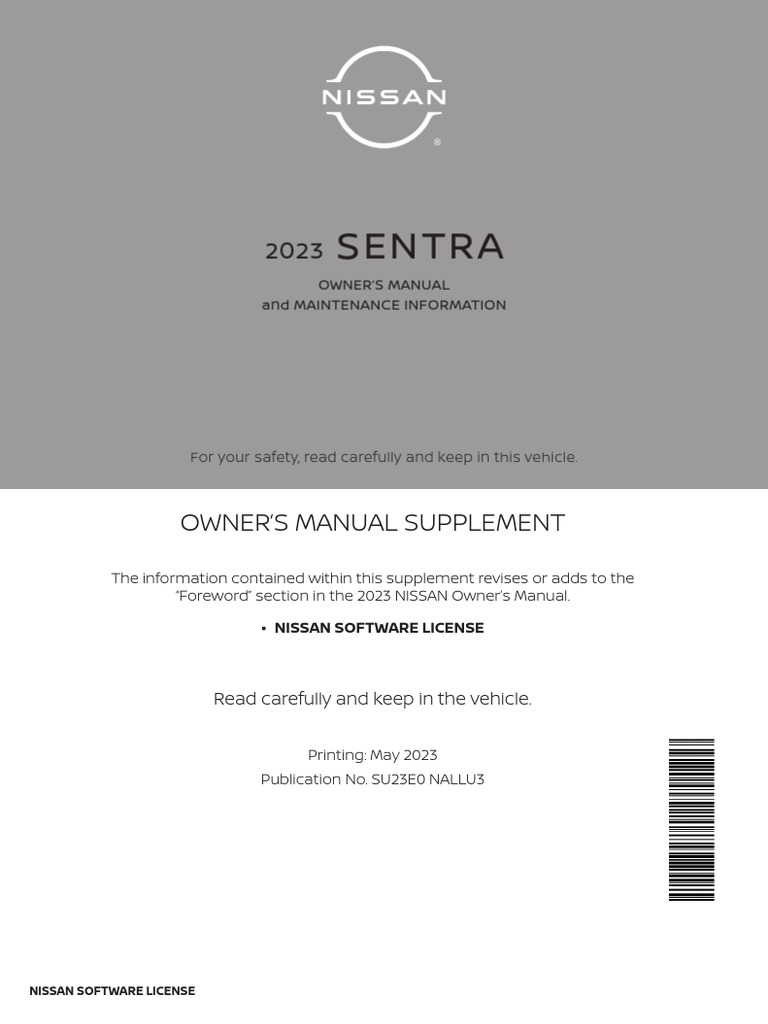 Nissan Owners Manual Pdf