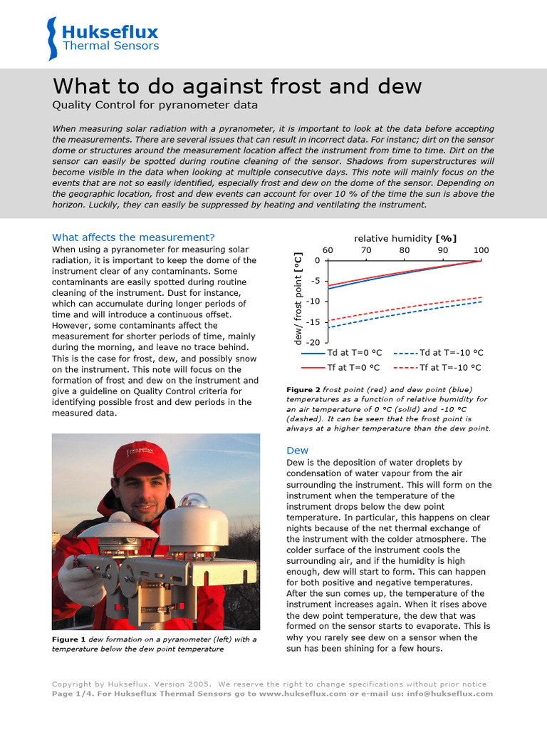 Note-What To Do Against Frost and Dew-Quality Control For Pyranometer ...