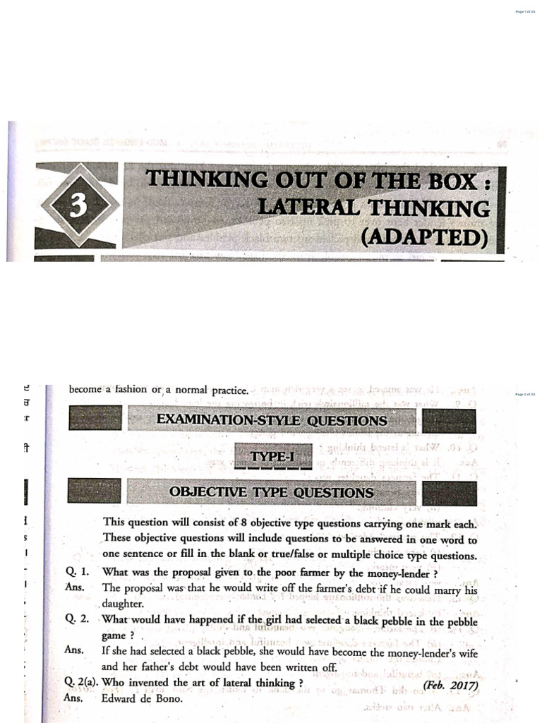 Thinking Out of The Box | PDF