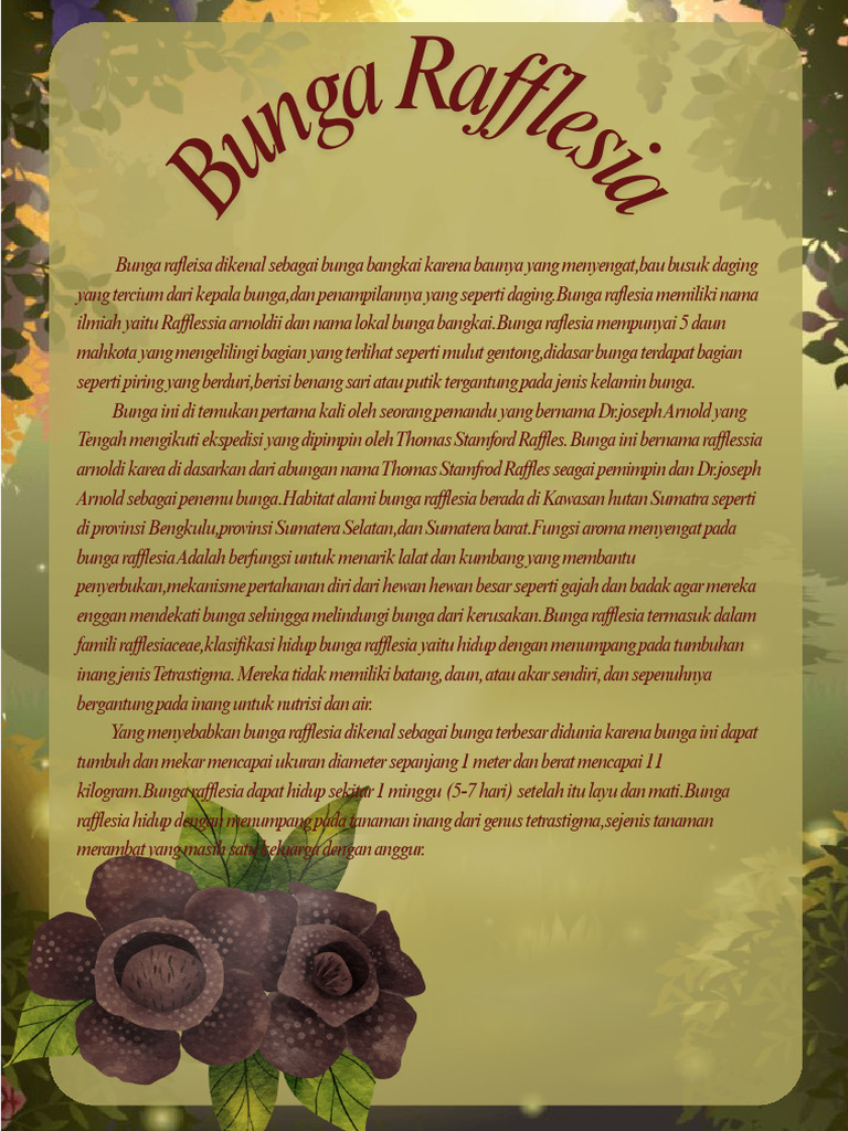 Bunga Rafflesia: Fakta dan Ciri-ciri | PDF