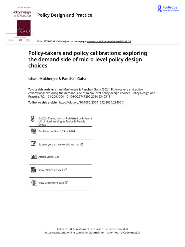 Policy-Takers and Policy Calibrations Exploring The Demand Side of ...