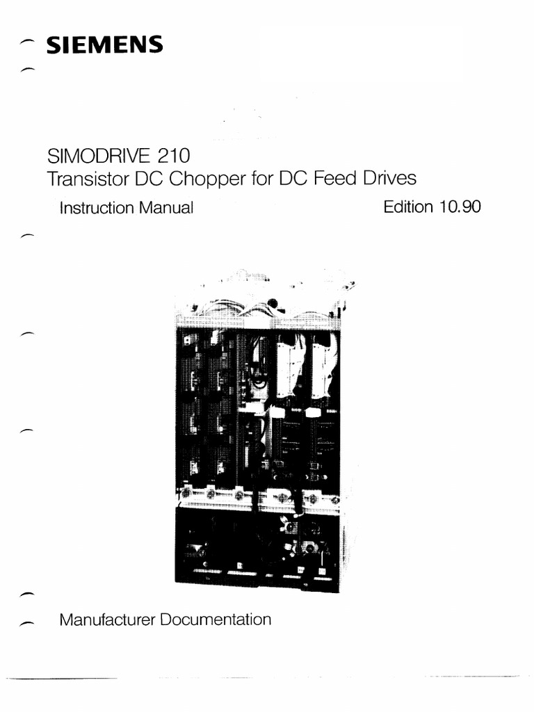 SIMODRIVE 210 Transistor DC Chopper For DC Feed Drives Instruction ...