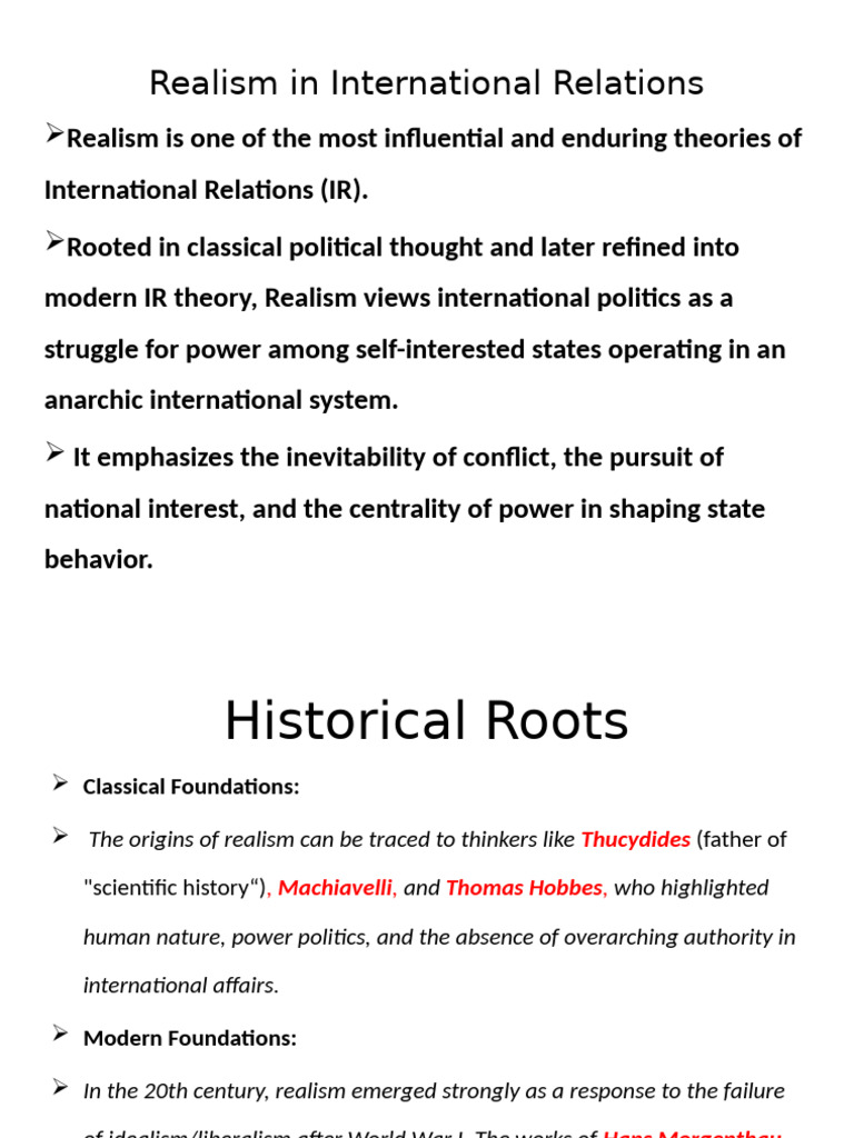 Understanding Realism in International Relations | PDF | International ...