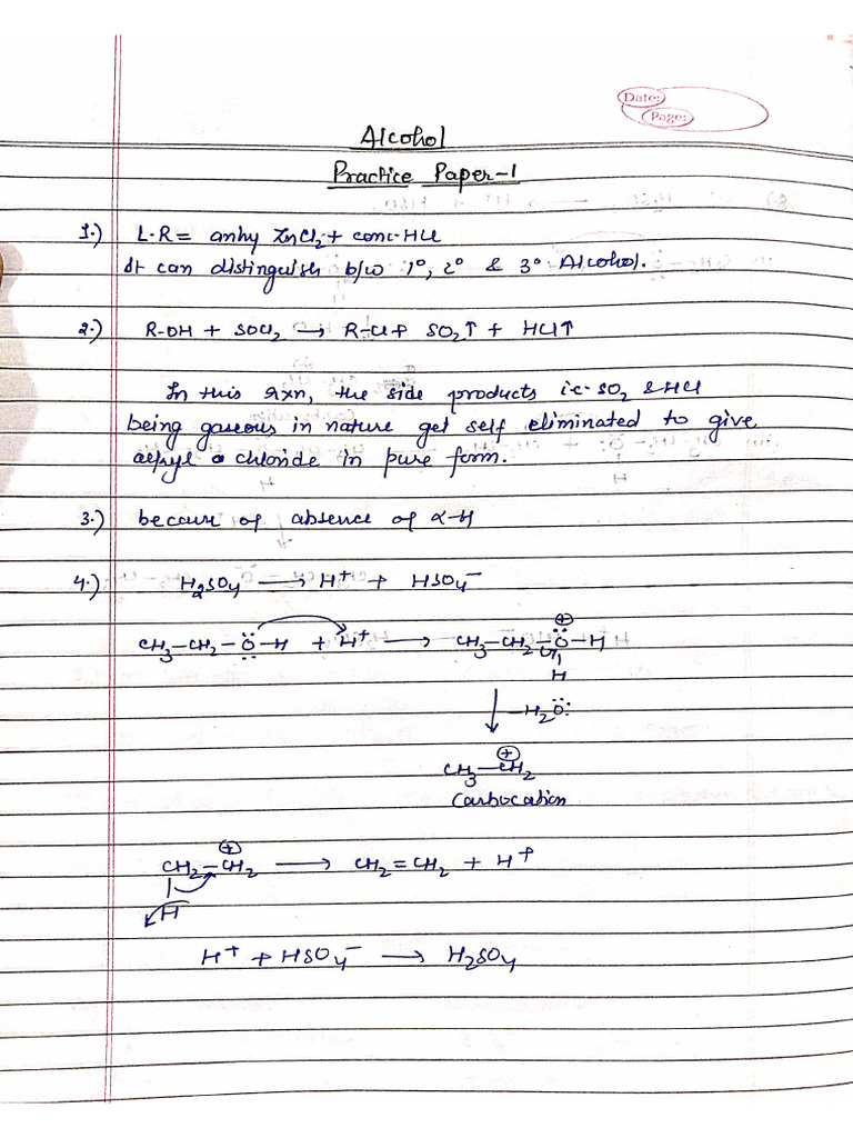 Alcohol Practice Paper 1-1 | PDF