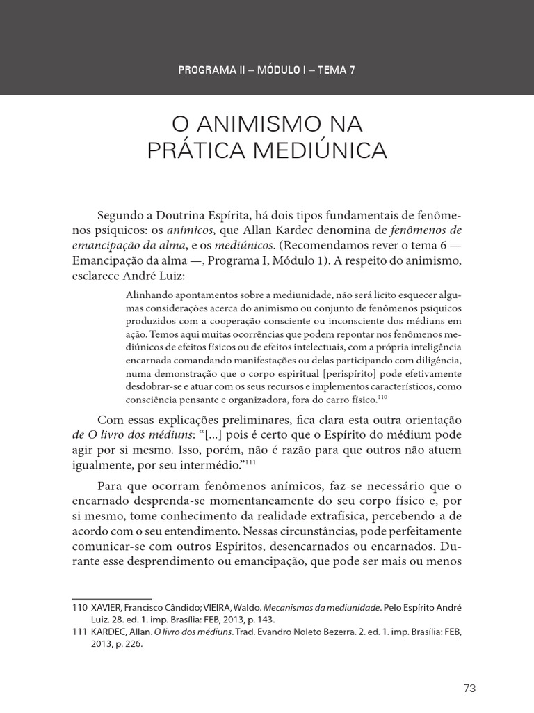 Animismo e Mediunidade: Conceitos Essenciais | PDF | Mediunidade ...