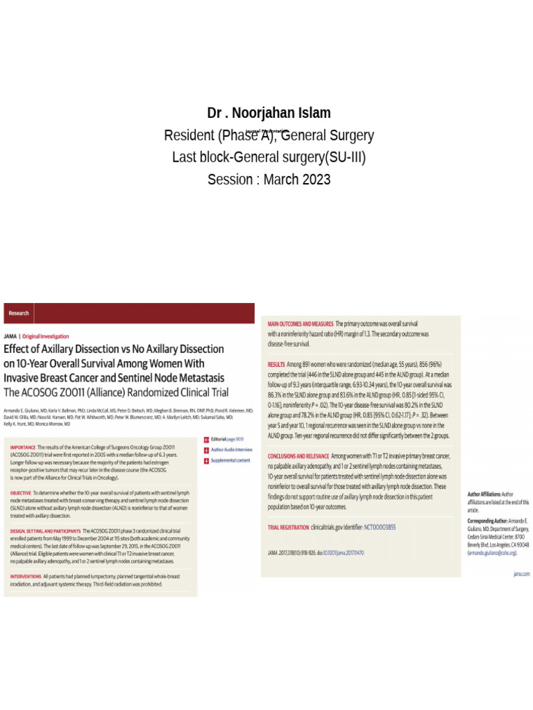 Z011 Trial: ALND vs SLND Outcomes | PDF | Medical Specialties | Neoplasms