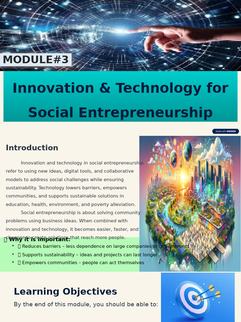 Tech Innovations in Social Entrepreneurship | PDF | Social ...