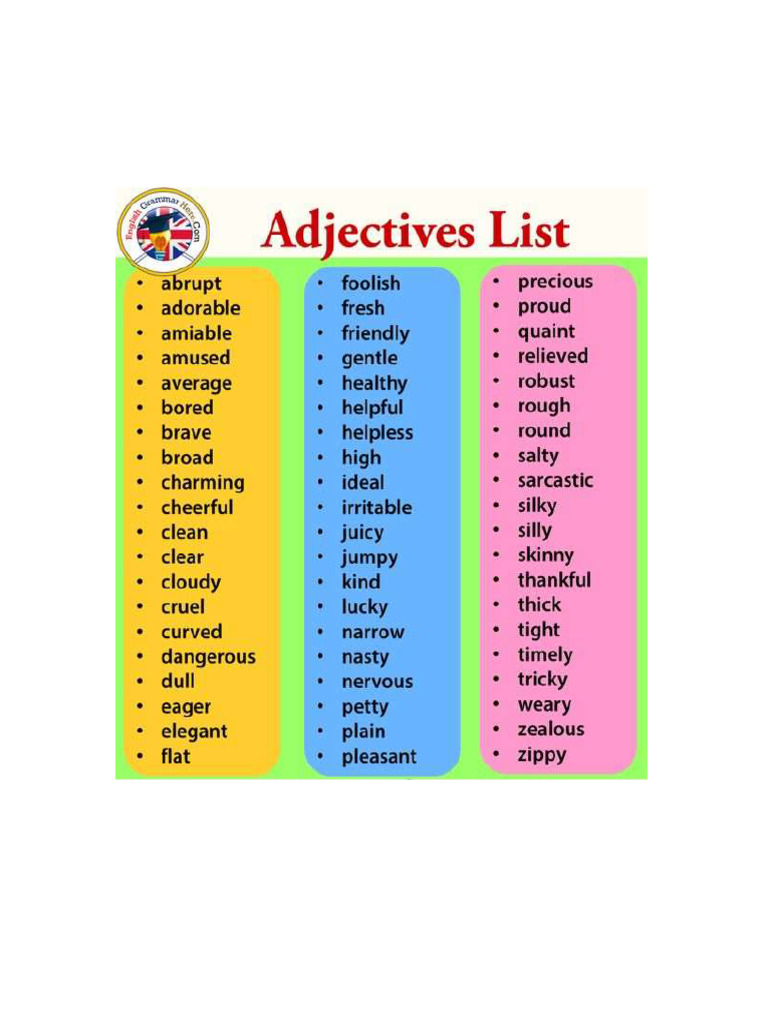 Qualifying Adjectives | PDF