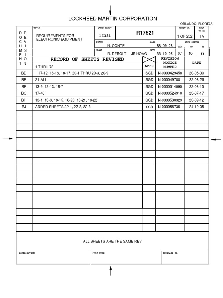Record of Sheets Revised: Lockheed Martin Corporation | PDF | Soldering ...
