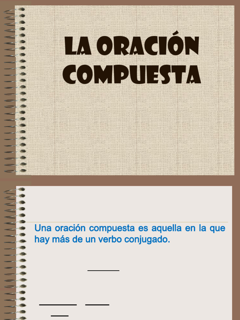 Estructura y Tipos de Oraciones Compuestas | PDF | Oración (Lingüística ...