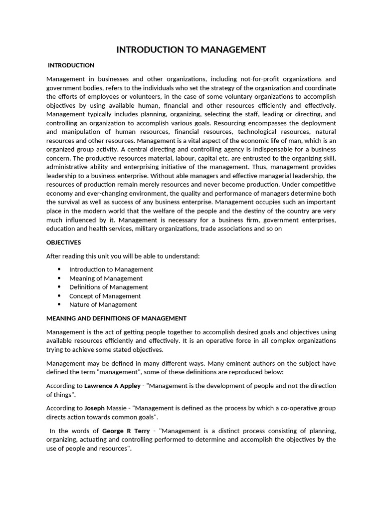 Understanding Management Concepts | PDF | Goal | Bureaucracy